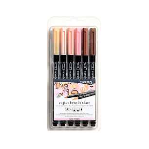 Marcadores Aqua Brush Duo Lyra 6 Colores Piel