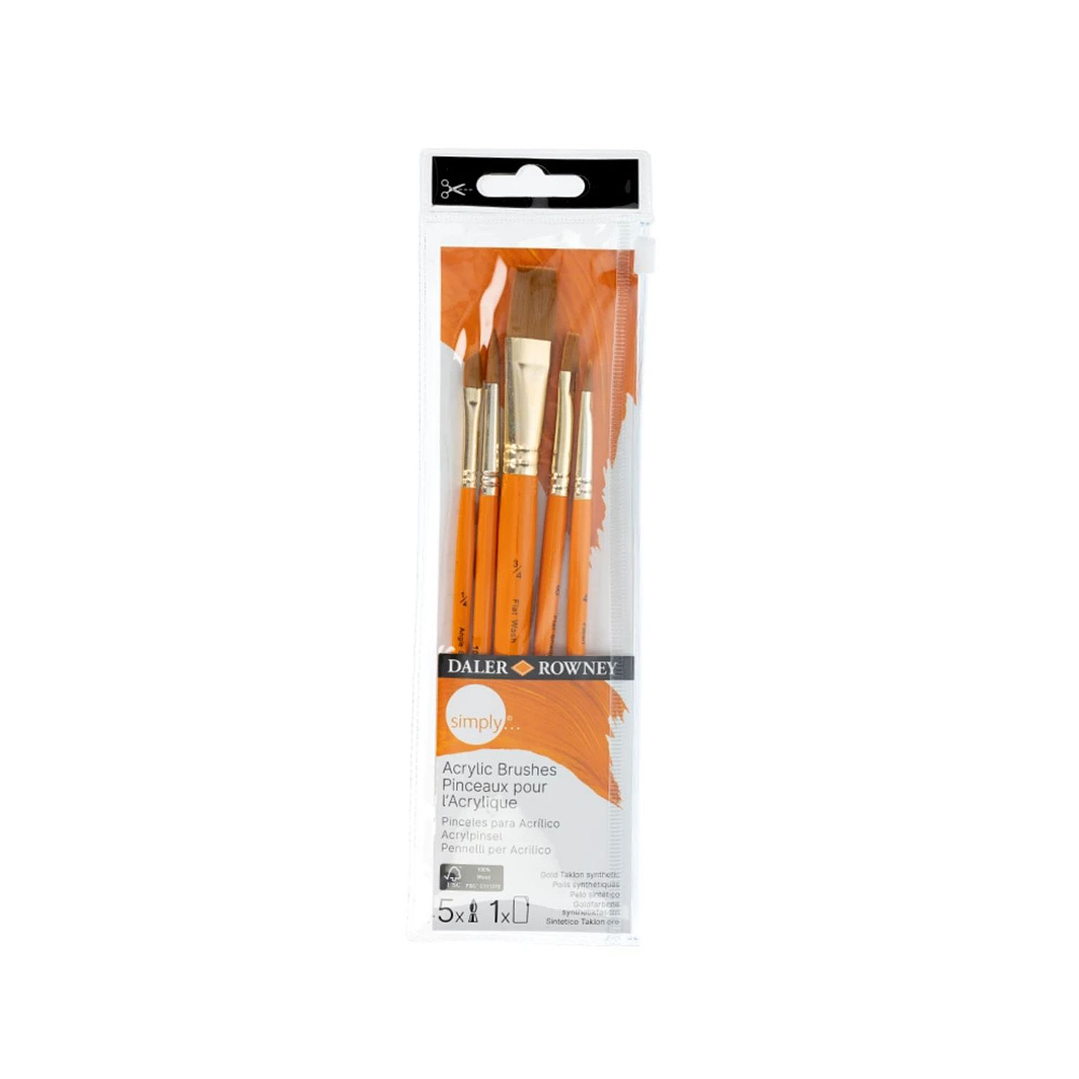 Pinceles para Acrílico Simply Daler Rowney Set 5 Unidades 1