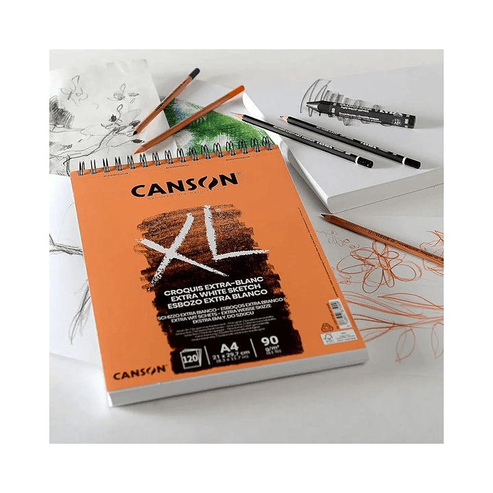 Croquera Dibujo Extra Blanco Canson XL A3 (29,7x42cm) 120hojas 90g/m2 3