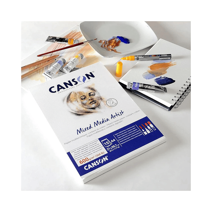 Block Canson Mixed Media Artist A4 (21x29,7cm) 15 hojas 600 g/m2  3