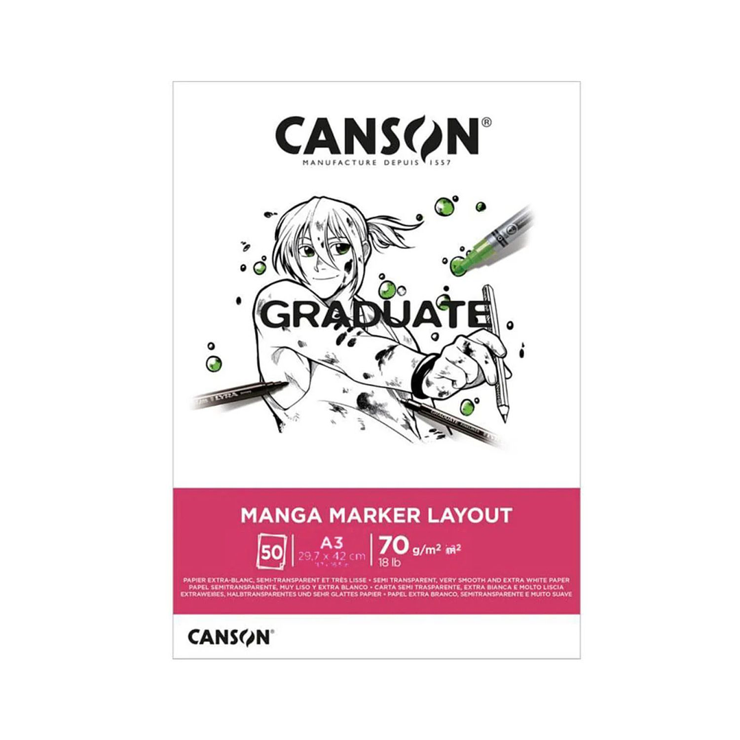 Block Manga Marker Canson Graduate A3 50 hojas 70 g/m2 1