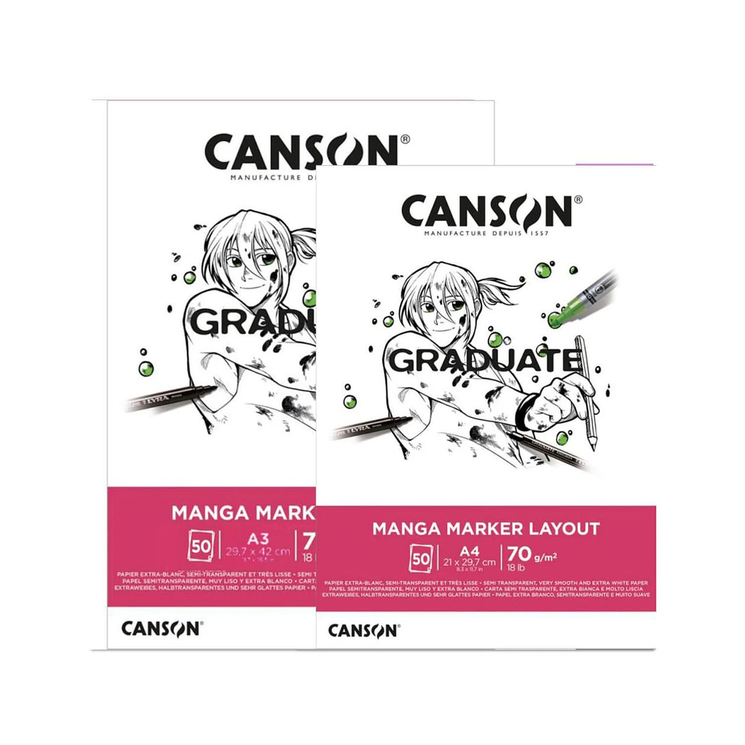 Block Manga Marker Canson Graduate A3 50 hojas 70 g/m2 2