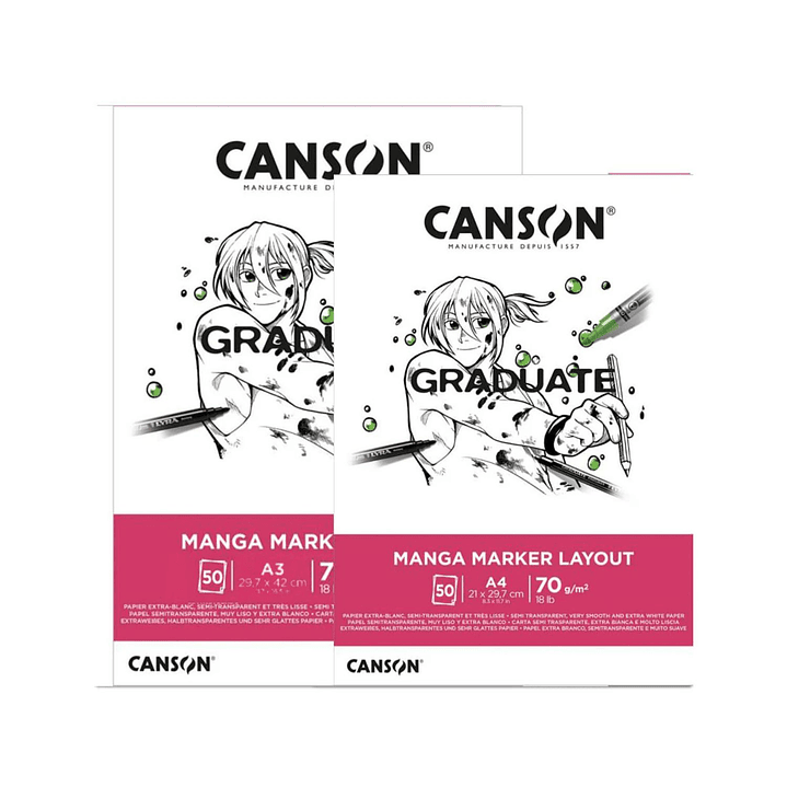 Block Manga Marker Canson Graduate A3 50 hojas 70 g/m2 2