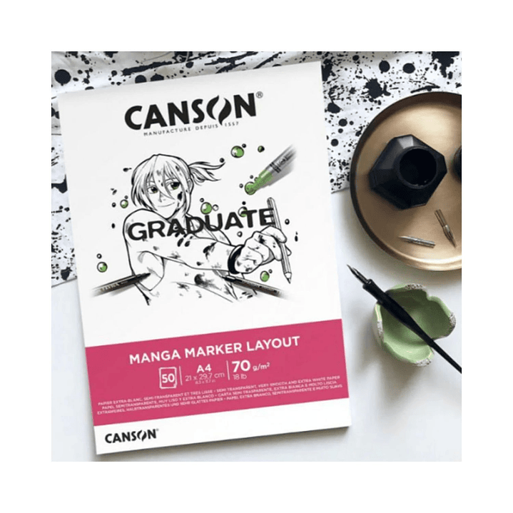 Block Manga Marker Canson Graduate A3 50 hojas 70 g/m2 3