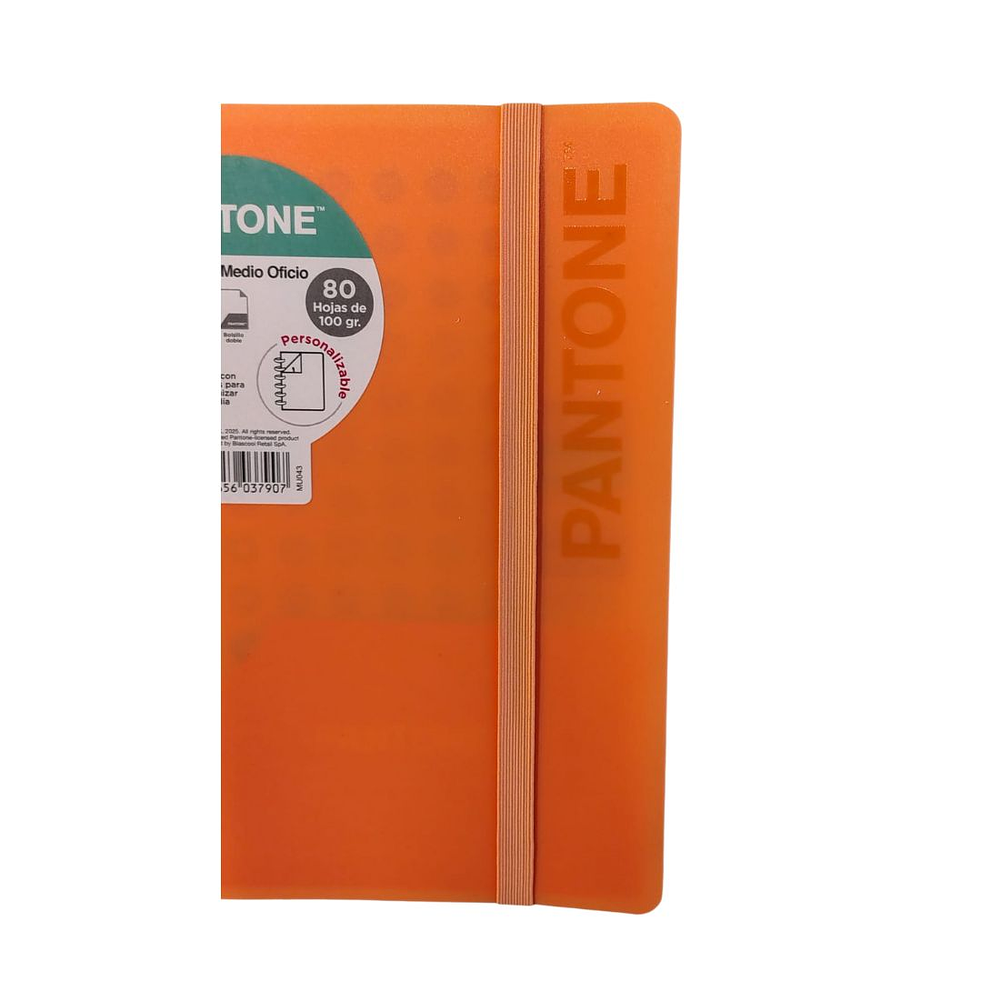 Cuaderno Disco Medio Oficio Pantone Coral 80 hojas  2