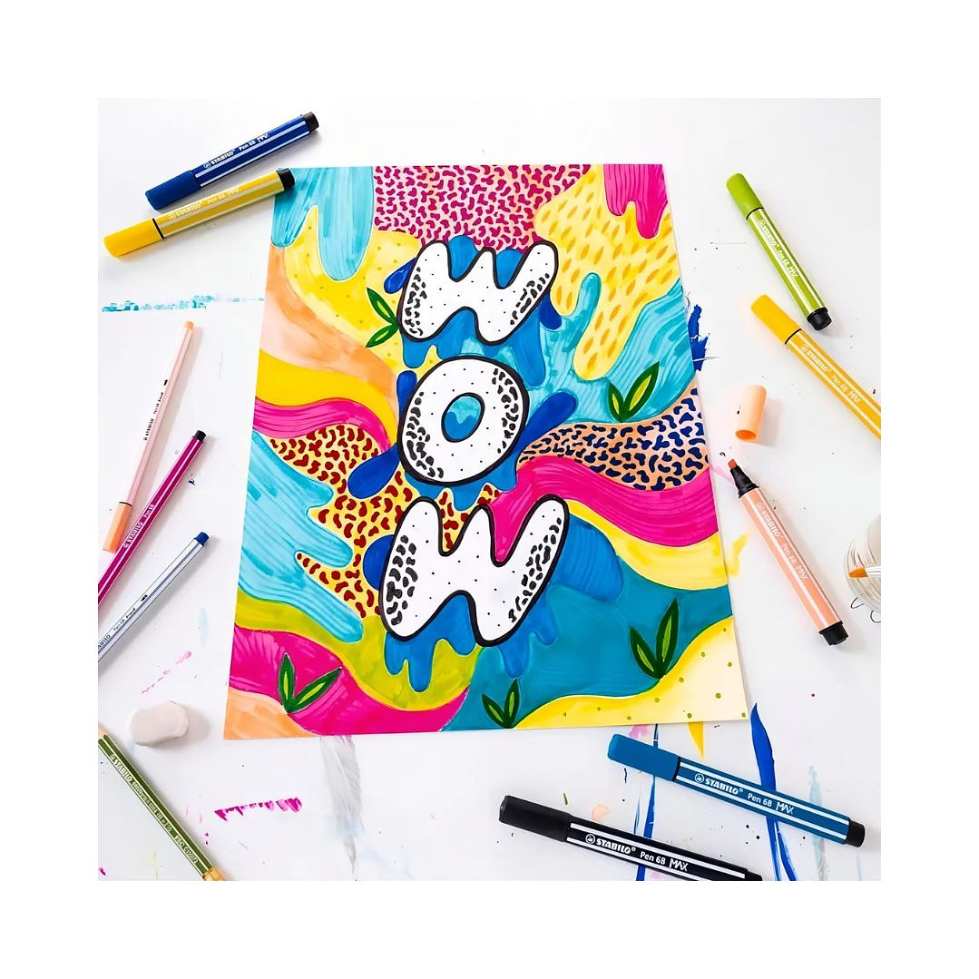 Set 6 Lápices Punta Biselada Stabilo Pen 68 Max Arty  5