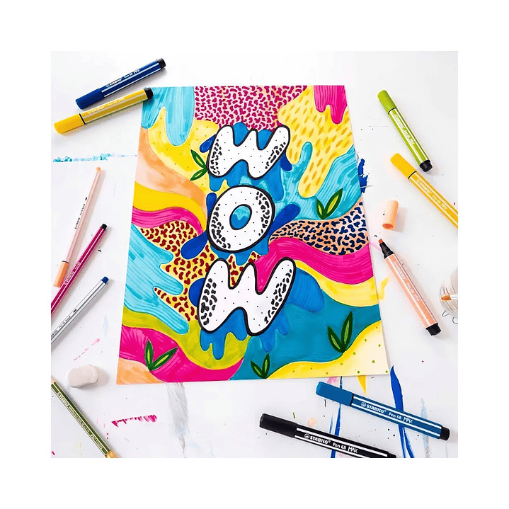 Set 6 Lápices Punta Biselada Stabilo Pen 68 Max Arty  5