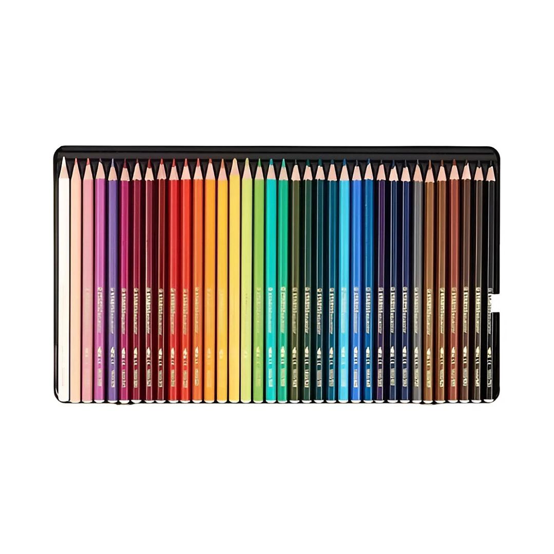 Lápices Acuarelables Stabilo Aquacolor Caja Metálica 36 colores 5