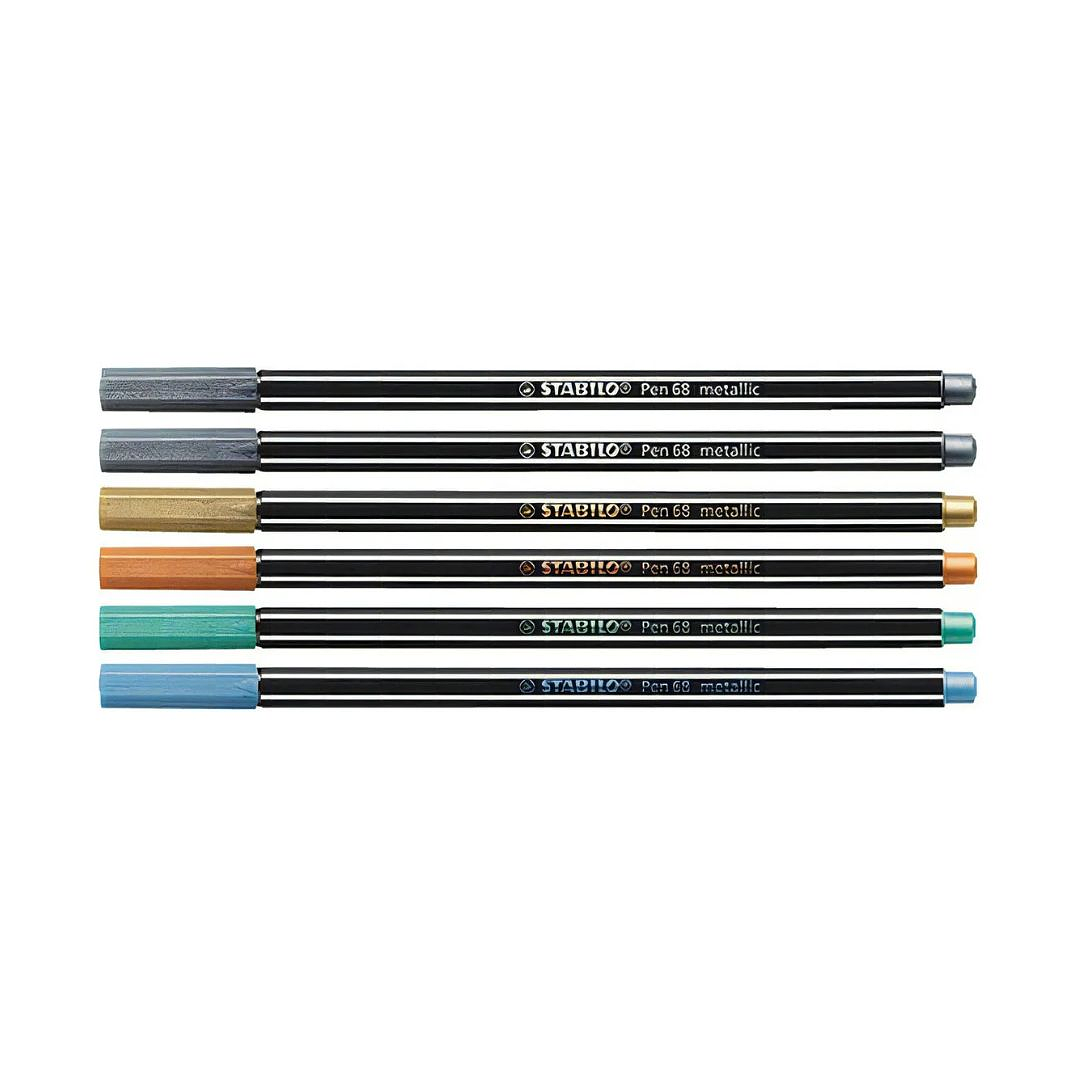 Marcadores Metálicos Stabilo Pen 68 Caja Metálica 6 Colores 3