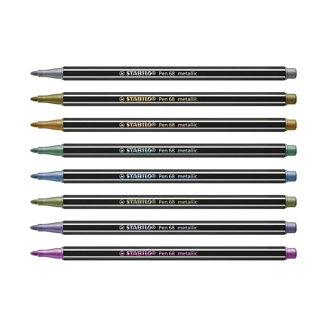 Marcadores Metálicos Stabilo Pen 68 Caja Metálica 8 Colores 5