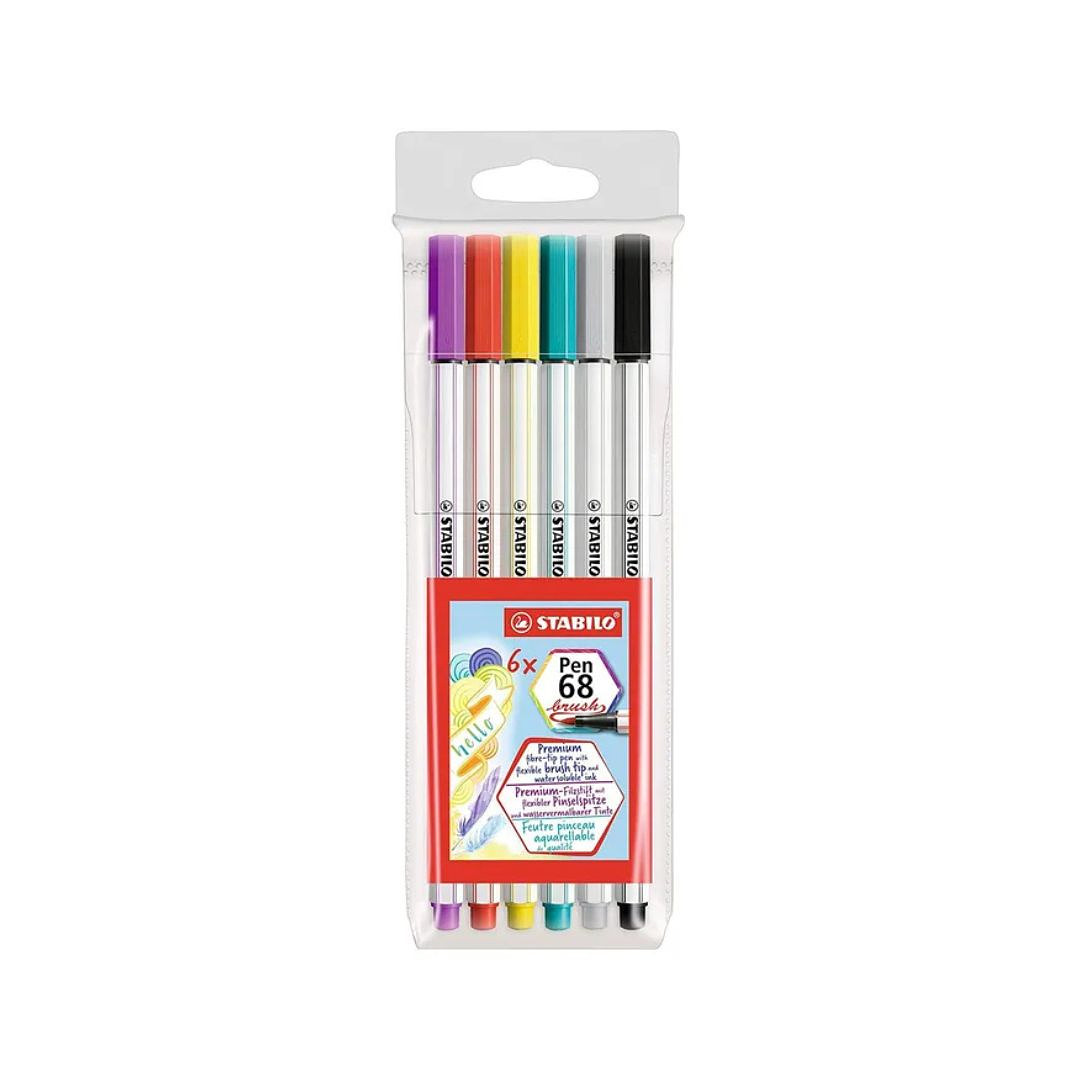 Rotuladores Punta Pincel Stabilo Pen 68 Brush 6 Colores 1