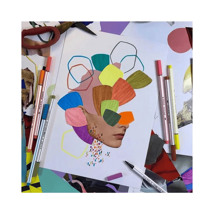 Lápices Punta Pincel Stabilo Pen 68 Brush Arty Caja Metálica 30 Colores 6