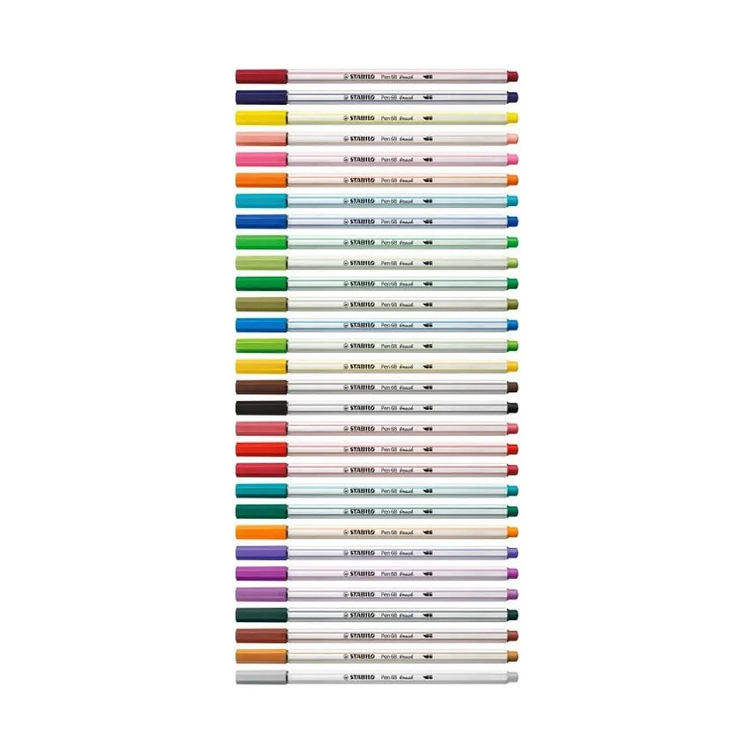 Lápices Punta Pincel Stabilo Pen 68 Brush Arty Caja Metálica 30 Colores 3