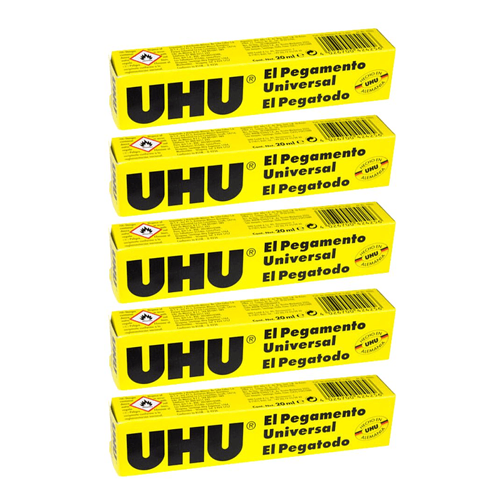 Pegamento Universal Uhu Pega Todo 20ml Pack 5 uni. 1