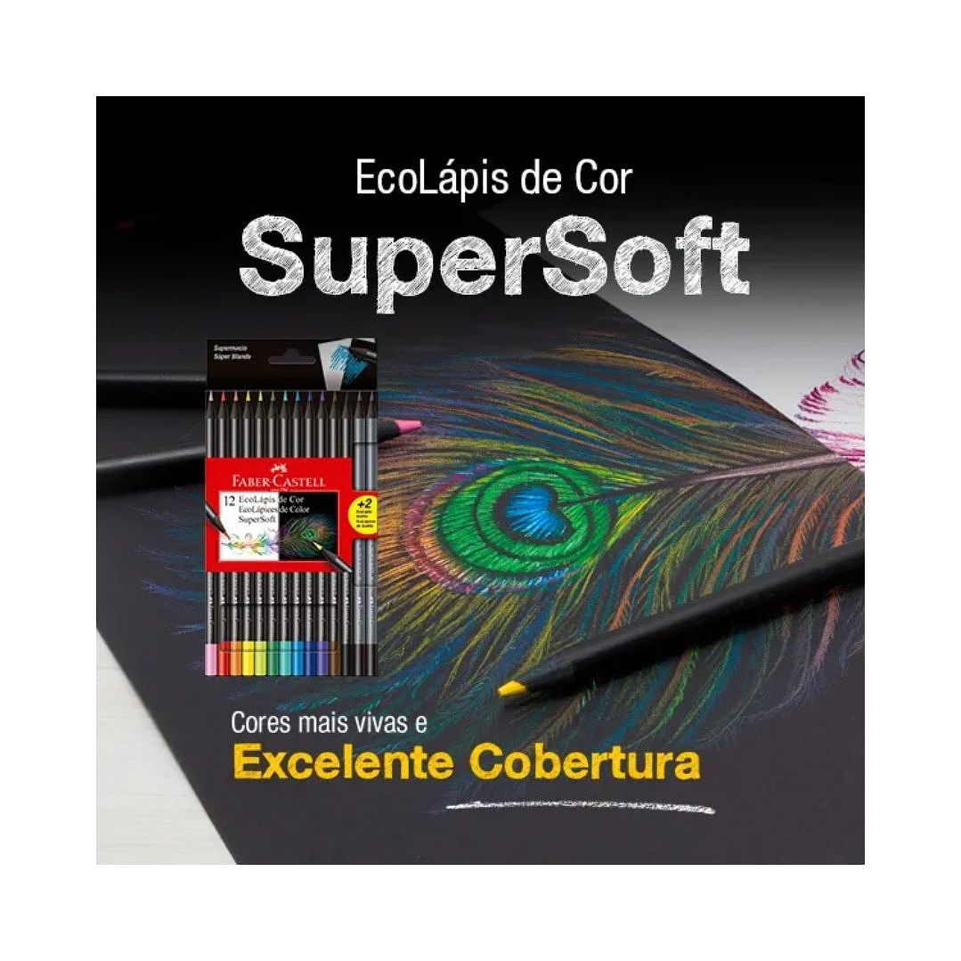 EcoLápices SuperSoft 12 Colores + 2 grafito Faber Castell 4