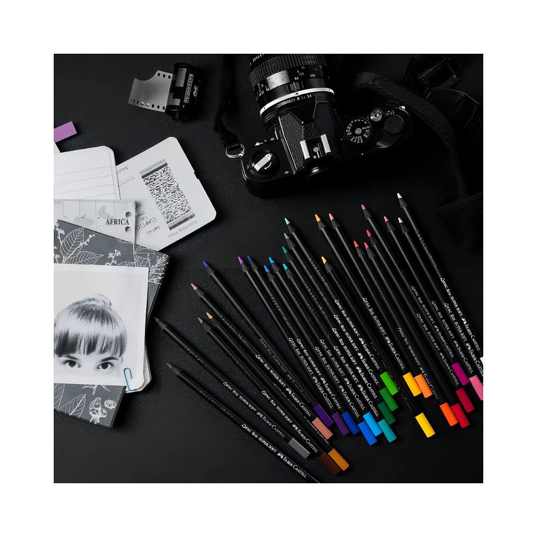 EcoLápices SuperSoft 12 Colores + 2 grafito Faber Castell 6