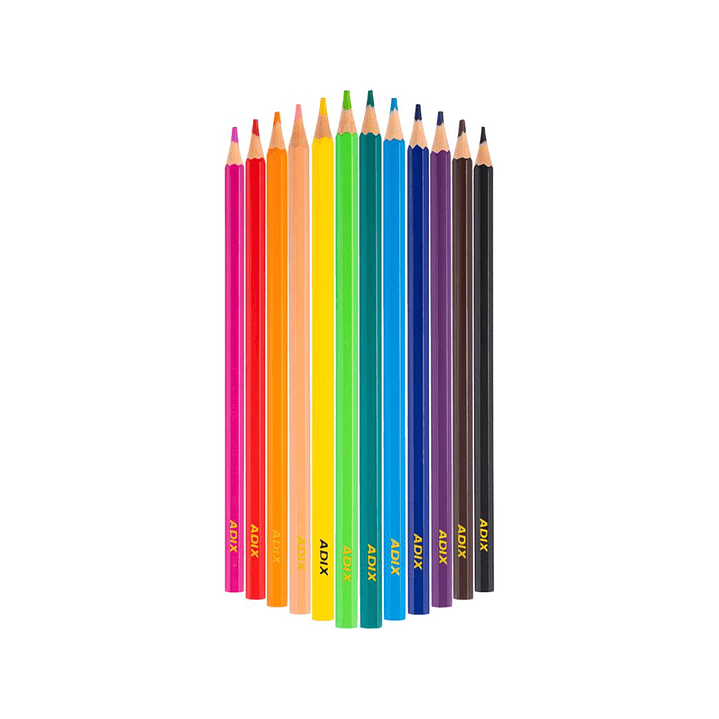 Lápices de Colores Hexagonales Adix 12 Colores 2