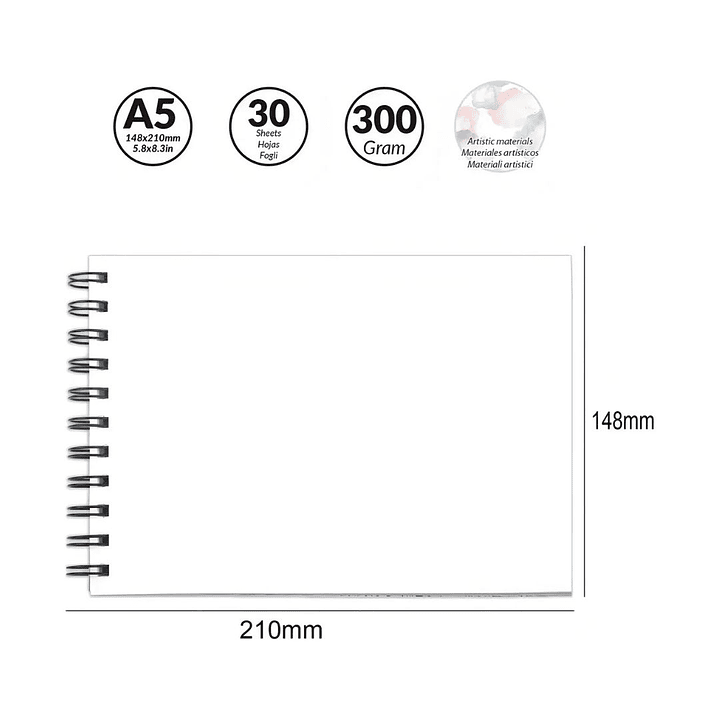 Croquera Acuarela A5 30 hojas 300gr. Motarro 2