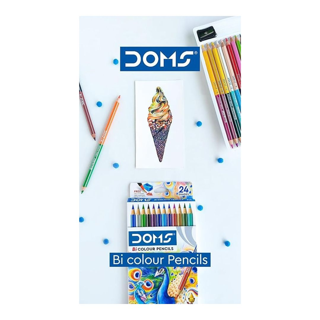 Lápices Bicolor Doms 12 lápices 24 Colores 4