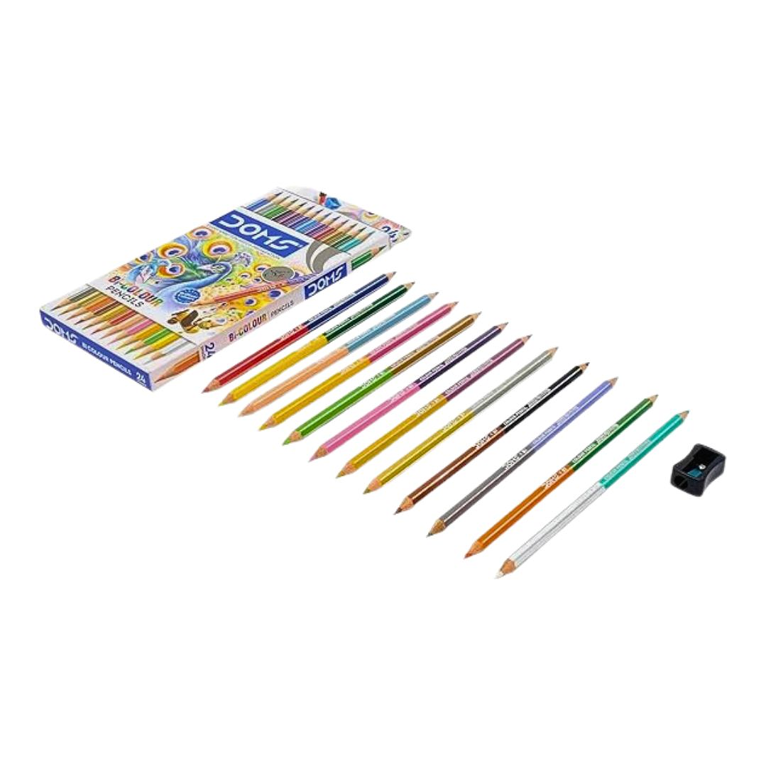 Lápices Bicolor Doms 12 lápices 24 Colores 5