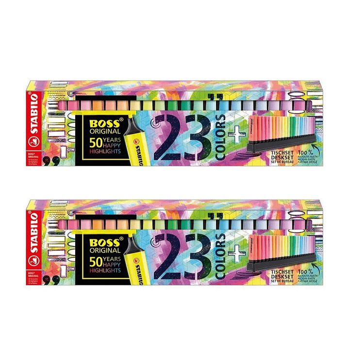 Pack 2 Destacadores Stabilo Boss 23 Colores + Base 1