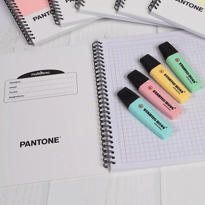 Pack 10 Cuaderno Universitario Pantone Colores Nature 7mm 7