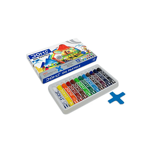 Lapices Crayon Pastel Oleo Doms 12 Colores + Raspador