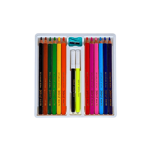 Lápices Jumbo Triangulares Doms 12 Colores + Sacapunta + 2 Marcadores