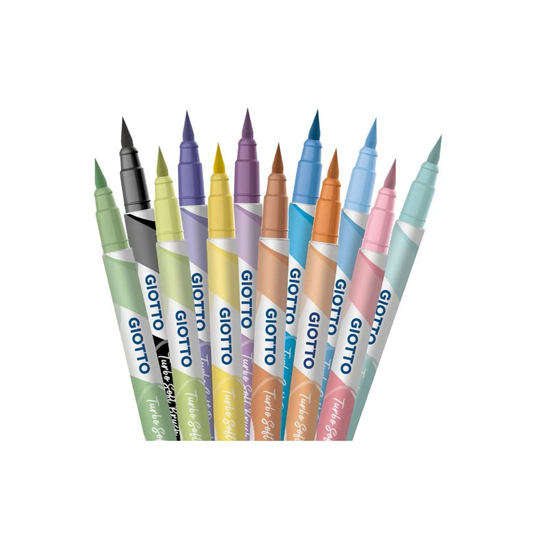 Marcadores Turbo Punta Pincel Giotto 12 Colores Pastel 4