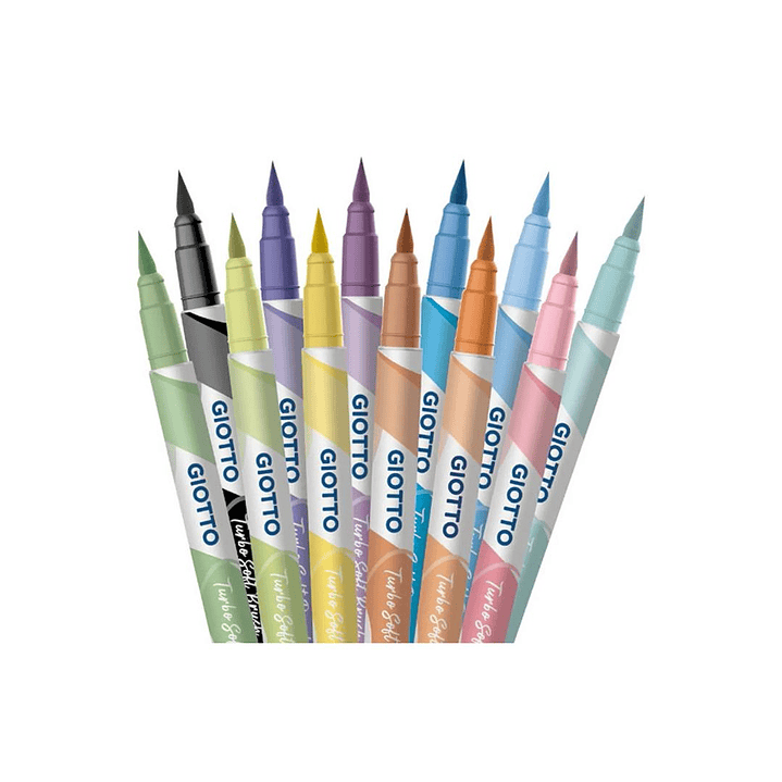 Marcadores Turbo Punta Pincel Giotto 12 Colores Pastel 4