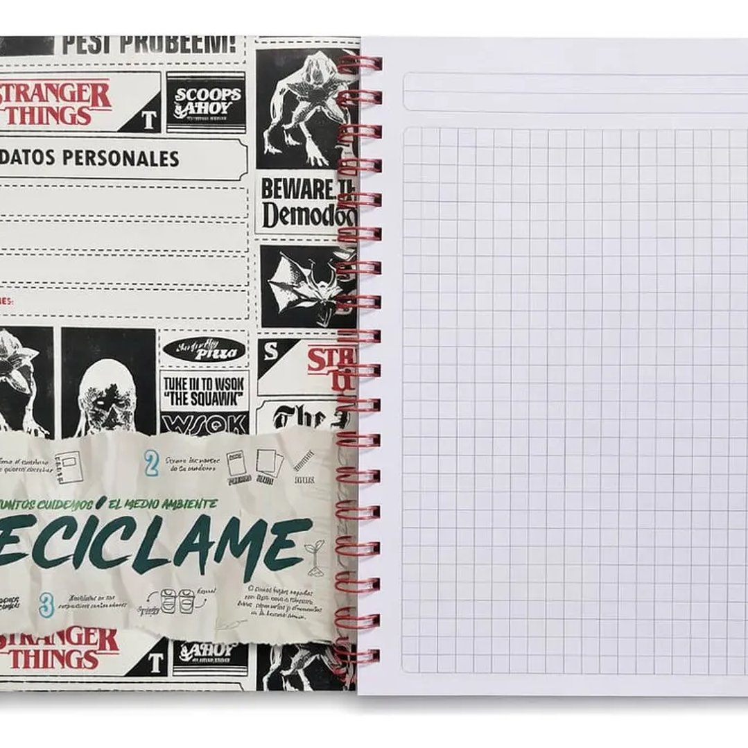 Pack 10 Cuaderno Universitario Stranger Things Torre 7mm 100h 2