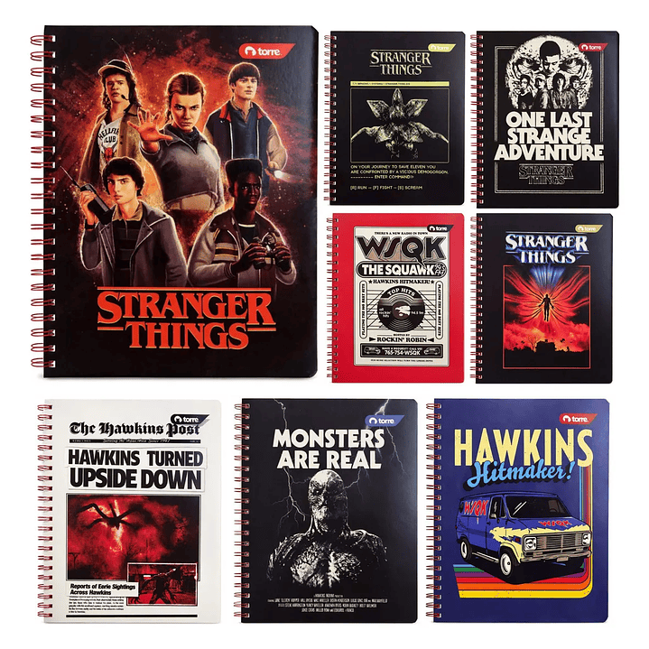 Pack 10 Cuaderno Universitario Stranger Things Torre 7mm 100h 1