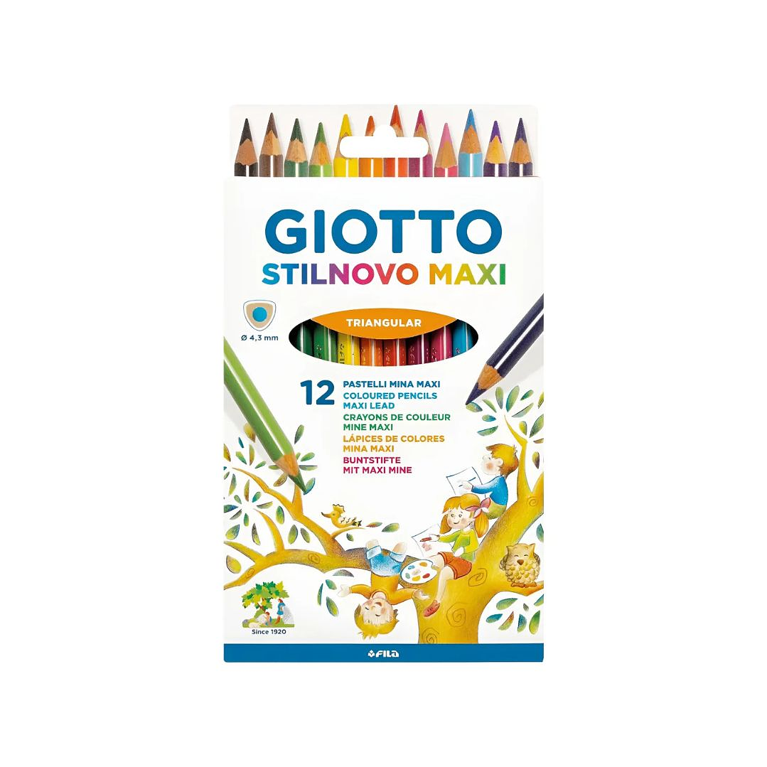 Lápices Triangulares Stilnovo Maxi Giotto 12 Colores 2
