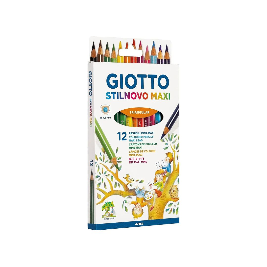 Lápices Triangulares Stilnovo Maxi Giotto 12 Colores 3