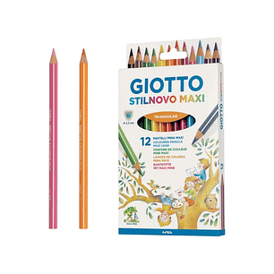 Lápices Triangulares Stilnovo Maxi Giotto 12 Colores