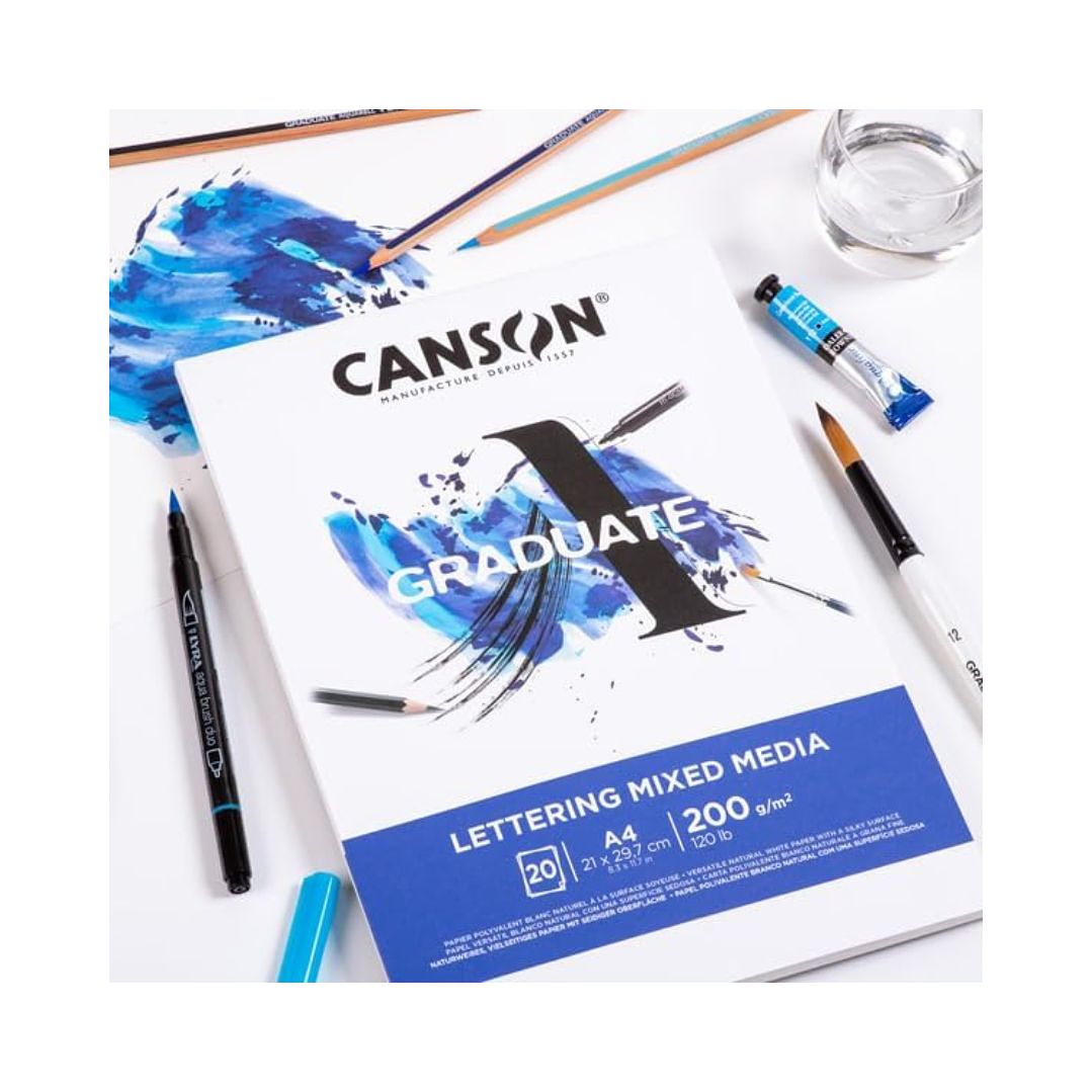 Block Canson Graduate Lettering Mix Media A4 20 hojas 200gr. 1