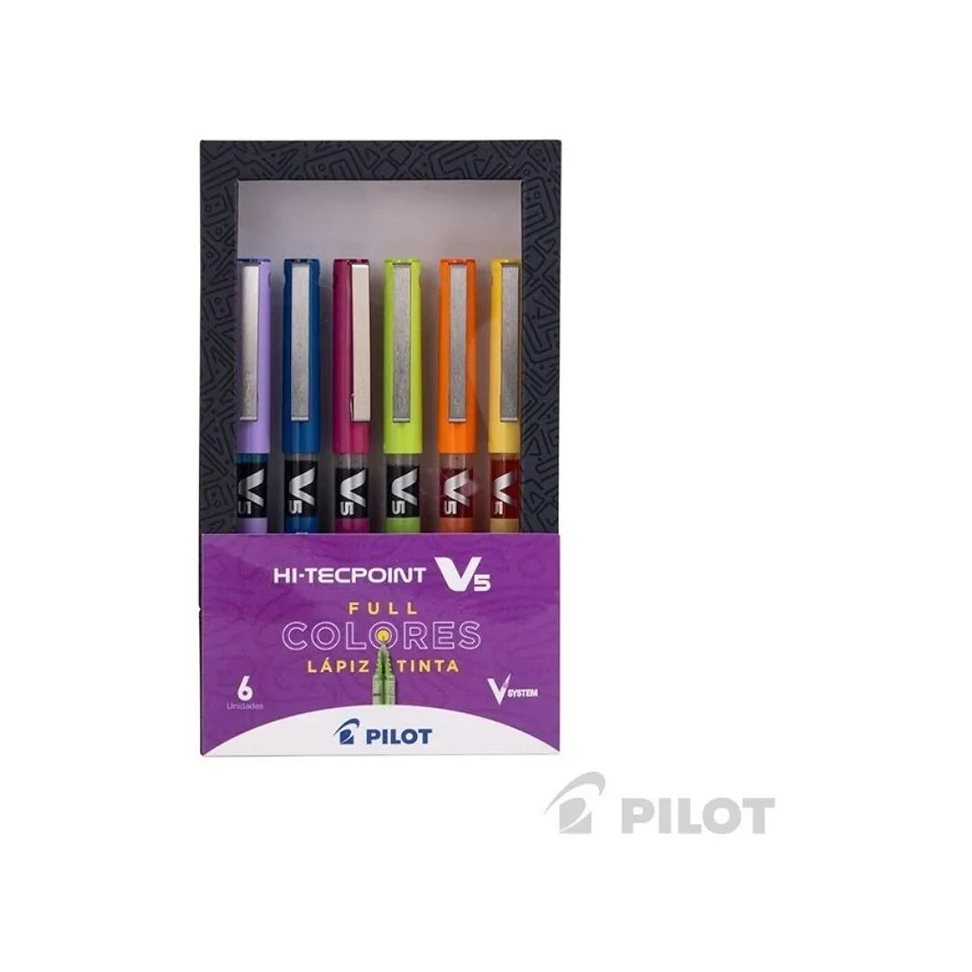 Lápices Tinta Pilot V5 Hi-tecpoint  0.5mm 6 colores Set 1 3