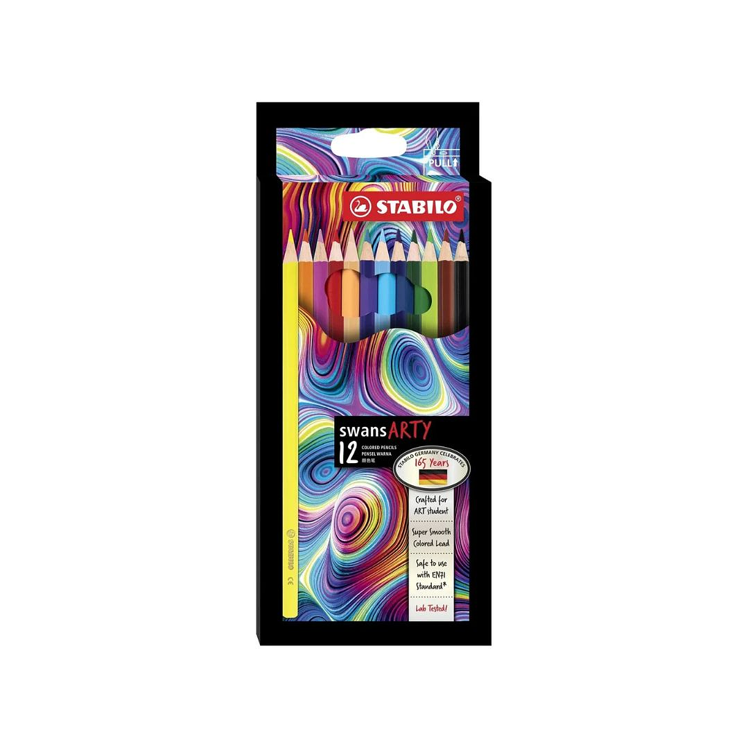 Set 12 Lápices Colores Swans Arty Stabilio  1