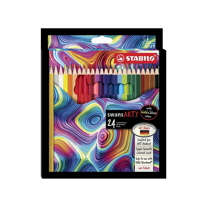 Set 24 Lápices Colores Swans Arty Stabilio  1