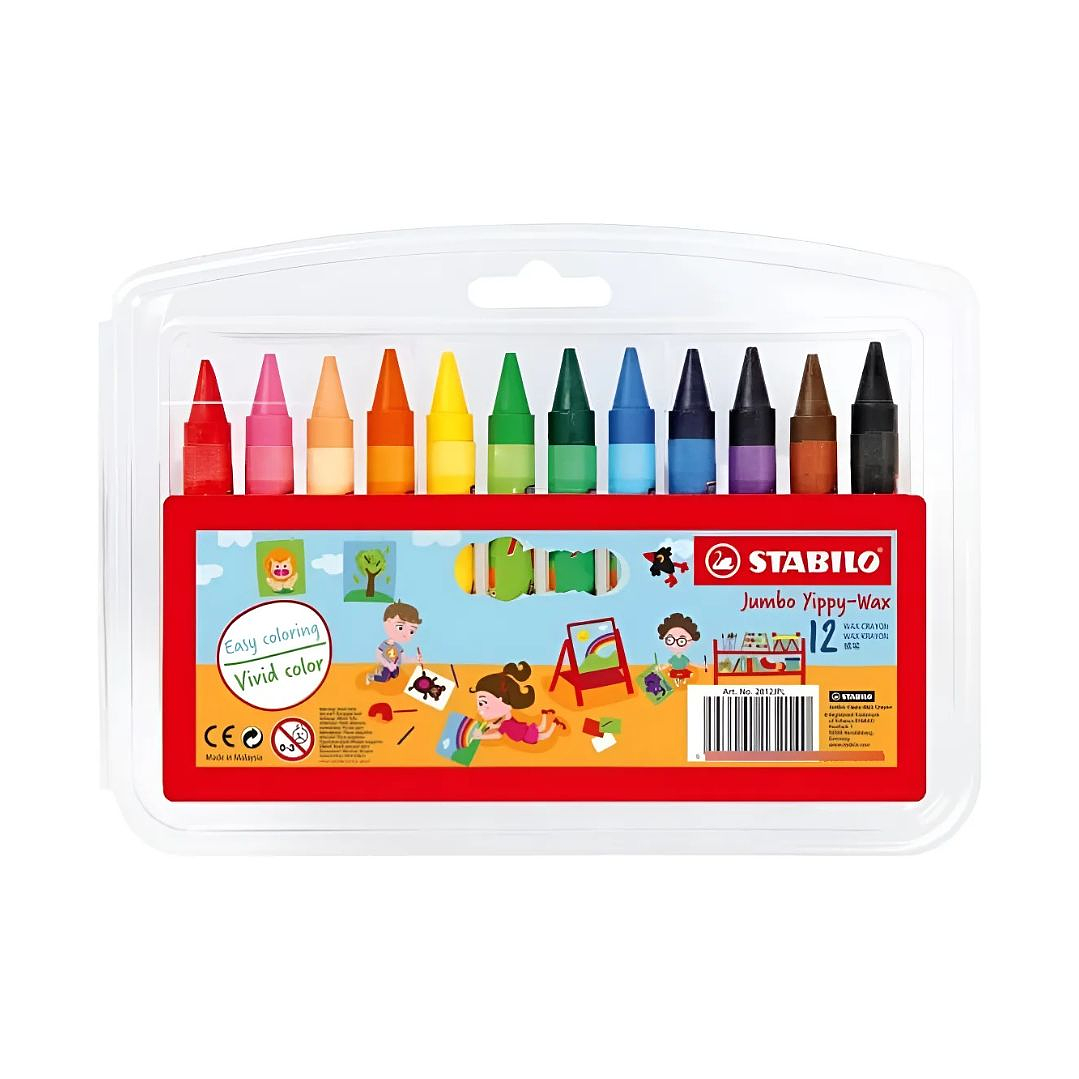 Lápices de Cera Jumbo Crayones Stabilo Yippy wax 12 Colores  1