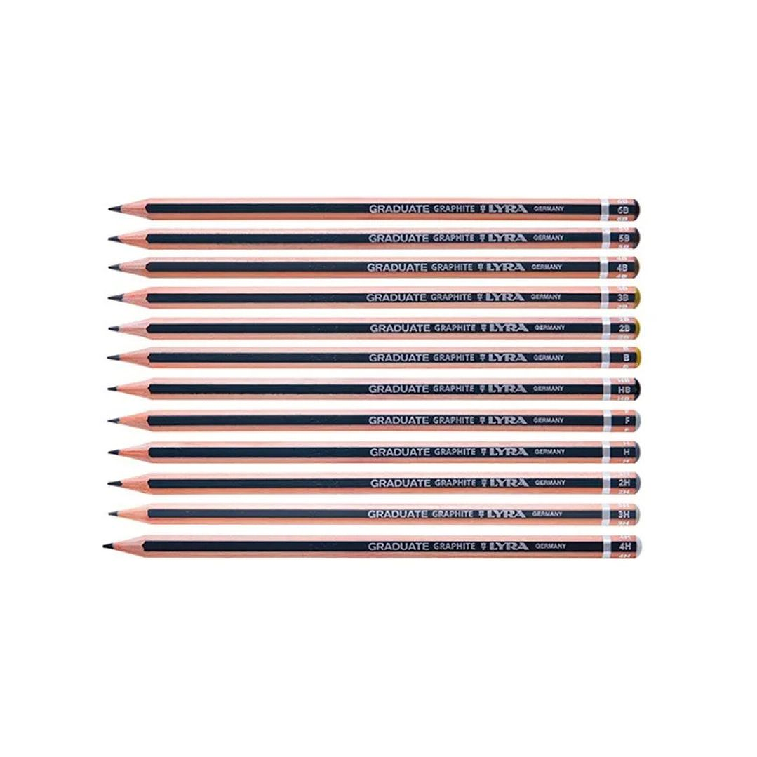 12 Lápices Gráfito Graduate Lyra Diferentes Graduaciones B/H 3
