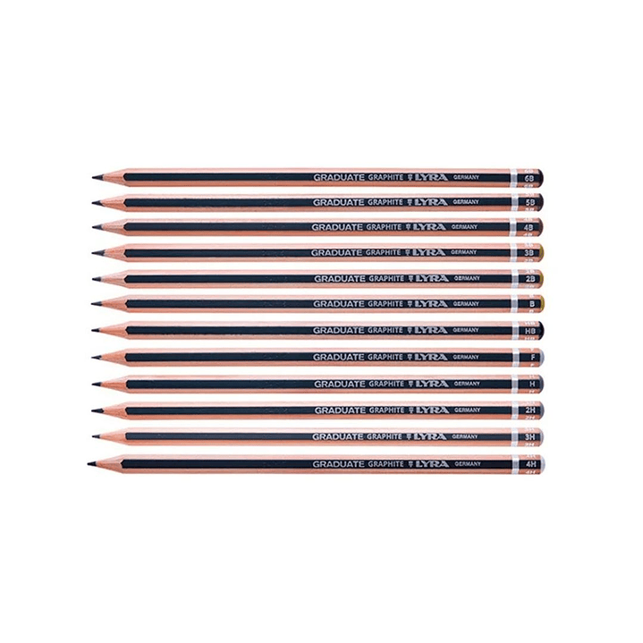 12 Lápices Gráfito Graduate Lyra Diferentes Graduaciones B/H 3