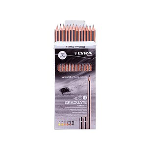 12 Lápices Gráfito Graduate Lyra Diferentes Graduaciones B/H