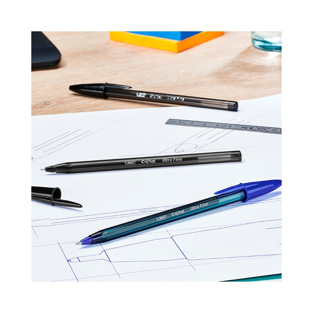 Lápices Bic Cristal Punta Ultra Fina 0,7mm 10 Unidades  7