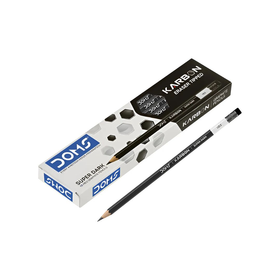 Lapiz Grafito Con Goma Hb N°2 Hexagonal Doms 12 Un. 1