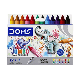 Lápices de Cera Jumbo Doms 12 Colores + plateado