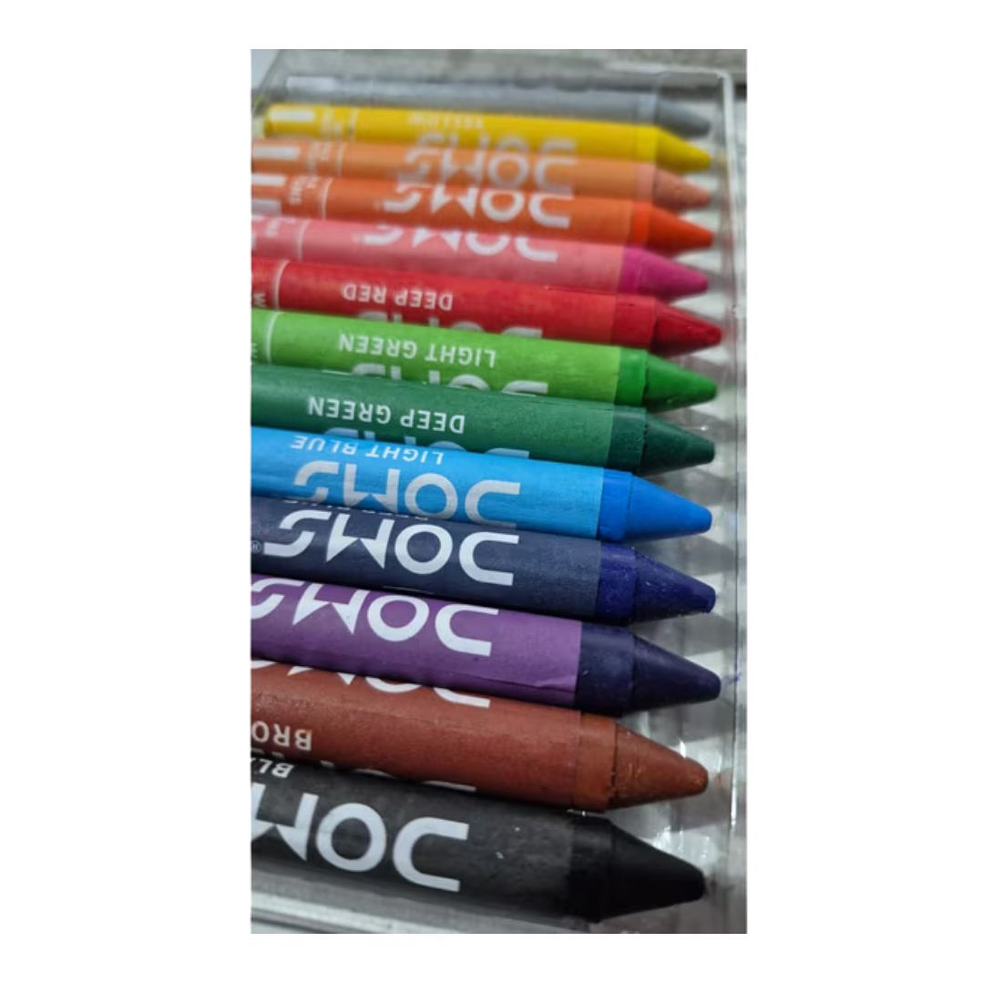 Lápices de Cera Jumbo Doms 12 Colores + plateado 2