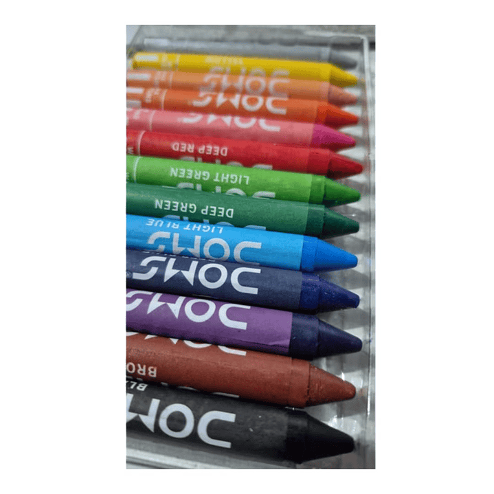 Lápices de Cera Jumbo Doms 12 Colores + plateado 2