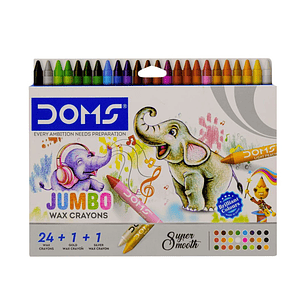 Lápiz Doms Cera Jumbo 24 Unidades + Dorado y Plateado