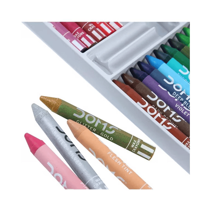 Lápiz Doms Cera Jumbo 24 Unidades + Dorado y Plateado 2